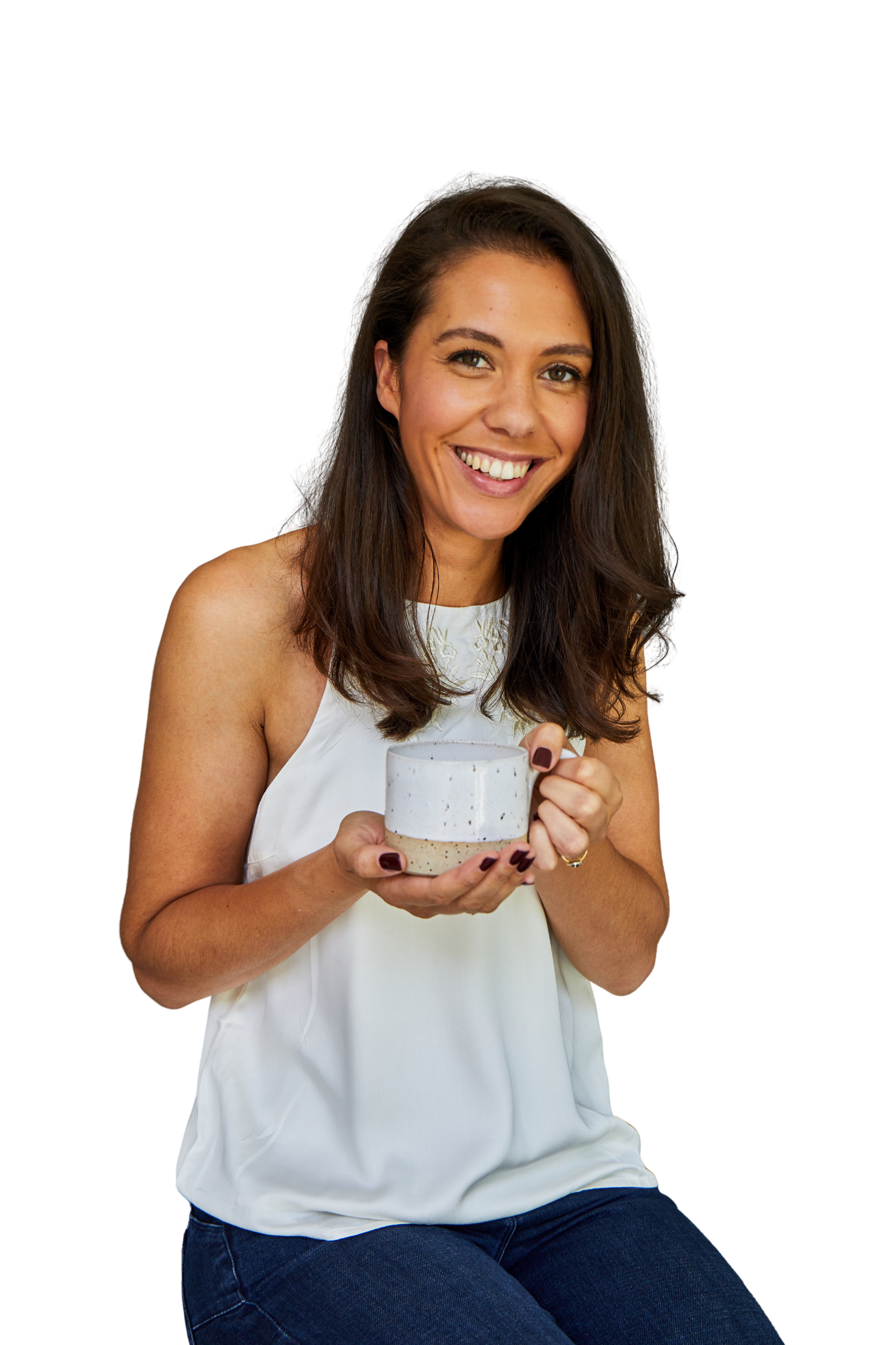Portrait holding a handmade ceramic mug